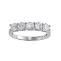 Jenne Gemstone Sterling Silver Clear Cubic Zirconia 5-stone Ring
