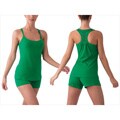 Illusion Women's Green Racerback Tank and Shorts Pajama Set