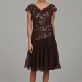 J. Laxmi Women's Choco/ Copper Beaded Dress