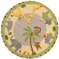 Hand-tufted Wool Elephant Rug (5' Round)