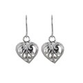 Sunstone Sterling Silver Filigree Heart Earrings