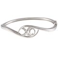 Sterling Silver Diamond Accent XOXO Bangle Bracelet