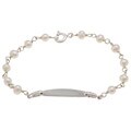 Sterling Essentials Silver Children's Freshwater Pearl 5.5-inch ID Bracelet ...