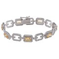 Glitzy Rocks Sterling Silver 8.75 CTW Blue Topaz and Diamond Accent Bracelet