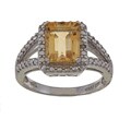 Glitzy Rocks Sterling Silver Citrine and Diamond Accent Ring