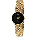 Swiss Edition Women's Goldtone Panther Link Black Dial Watch