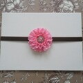 Bow Clippeez 2 Envy Boutique Pink and Brown Flower Headband