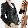 United Face Women's Tailored Leather Blazer