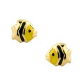 Gold over Silver Yellow Fish Earrings