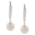 DaVonna Sterling Silver White FW Pearl Earrings (7-8 mm)