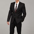English Laundry Men's Black Two-button Slim Fit Suit