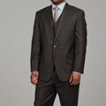 Nautica Men's Olive Three-piece Wool Suit