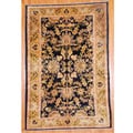 Afghan Oushak Black/ Gold Wool Rug (6'4 x 9'6)