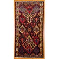 Persian Hand-Knotted Bakhtiari Burgundy /Ivory Wool Rug (5'1 x 10'2)