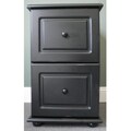Black Wood Distressed Two-Drawer File Cabinet