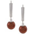 DaVonna Sterling Silver Chocolate Pearl Leverback Earrings (7-8 mm)