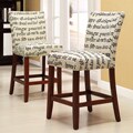 Parson Latin Script Linen Stools (Set of 2)