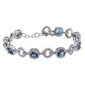 Glitzy Rocks Silver 8 CTW London Blue Topaz and Diamond Accent Bracelet