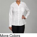 Millenium Women's Plus Size Button-front Stretch Top