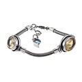Silvertone Citrine and Blue Topaz Bracelet (India)