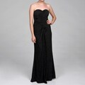 JS Boutique Women's Strapless Glitter Jersey Long Dress