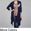 Red Women's Lace Applique Drape Cardigan