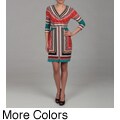 Nine West Women's Abstract Pattern Ruched Dress