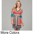Nine West Women's Abstract Pattern Ruched Dress