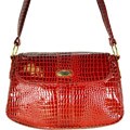 Ronella Lucci Vecceli Alligator Embossed Red Crossbody
