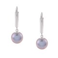 DaVonna Sterling Silver Gray Cultured Pearl Earrings (8-9 mm)