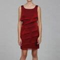 Connected Apparel Women's Red Tiered Dress