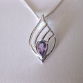Sterling Silver Amethyst Teardrop Necklace (Thailand)