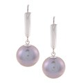 DaVonna Sterling Silver Gray Cultured Pearl Earring (10-11 mm)