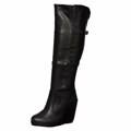 NYLA Women's 'Ryder' Black Tall Wedge Boots FINAL SALE