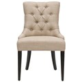 Nimes Khaki Grey Tufted Linen Side Chair