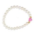 Junior Jewels White Freshwater Pearl and Crystal Baby Bracelet (6 mm)