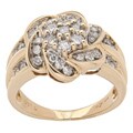 14k Yellow Gold 1 1/3ct TDW Diamond Cluster Estate Ring (H-I, I1-I2)