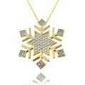 Fusion 14k Gold Overlay Diamond Accent Snowflake Necklace