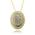 Fusion 14k Gold Overlay Diamond Accent Oval Necklace