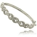 Fusion Silver Overlay 1/4ct TDW Diamond 'X' and 'O' Bracelet (I-J, I2-I3)