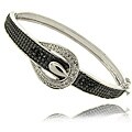 Fusion Silver Overlay 1/4ct TDW Black and White Diamond Bracelet (I-J, I2-I3)