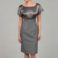 Tahari Women's Silvery/ Grey Empire Dress