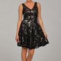 Tahari Women's Black Lace V-neck Dress