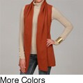 In Cashmere Women's Sleeveless Drape Front Vest Cardigan FINAL SALE