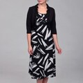 Sandra Darren Women's Black/ White 2-piece Dress