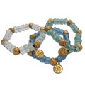 Goldtone Recylced Glass Om Ganesh Mala Bracelet (Indonesia)