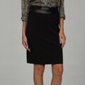Grace Elements Women's Black Faux-leather Pencil Skirt