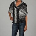Miss Finch Women's Black/ White Shawl Collar Cardigan FINAL SALE