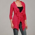 Olivia M Women's Fuchsia Ruffle Cardigan FINAL SALE