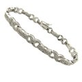Fusion Silver Overlay Diamond Accent 'X' Link Bracelet
